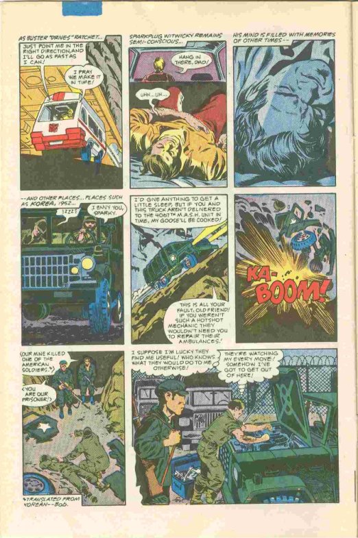 An injured Sparkplug Witwicky remembers when he was captured during the Korean War.