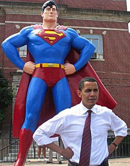 Well, the way DC writes about Superman, and the press writes about Obama... obamaman