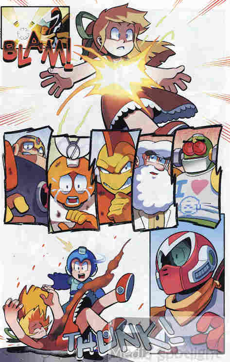 Just look at everyone's reaction when Roll takes the shot meant for Mega Man.