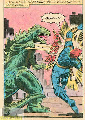 Godzilla learned to punch. Dum Dum is a good teacher.