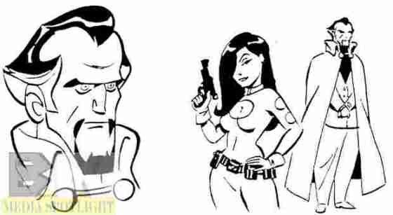 Ra's (pronounced "rashe") Al Ghul and Talia, from the Batman: TAS show bible.