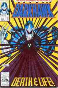 Sadly the scan doesn't show how cool the red for the eye and Darkforce blast look on this cover.