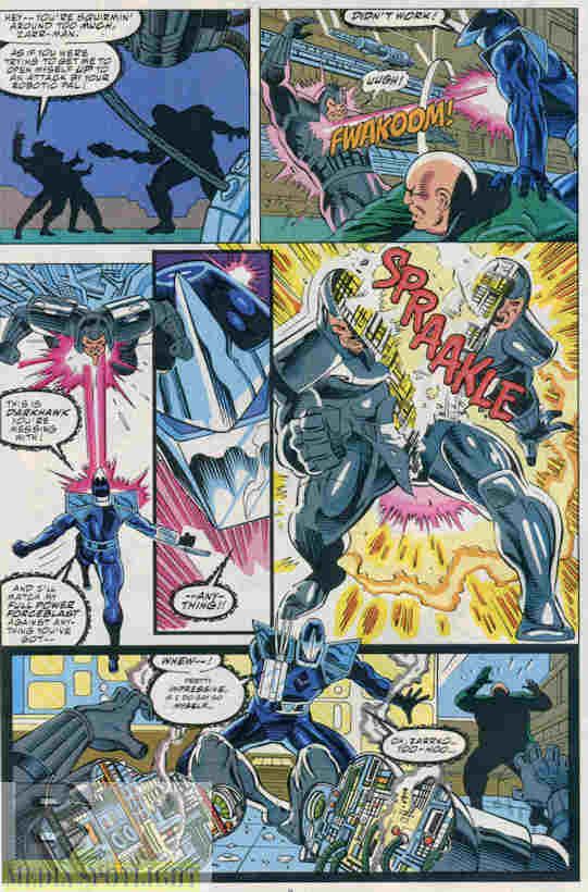 I'd say Servitor is standing beside himself, but both halves are on the ground.