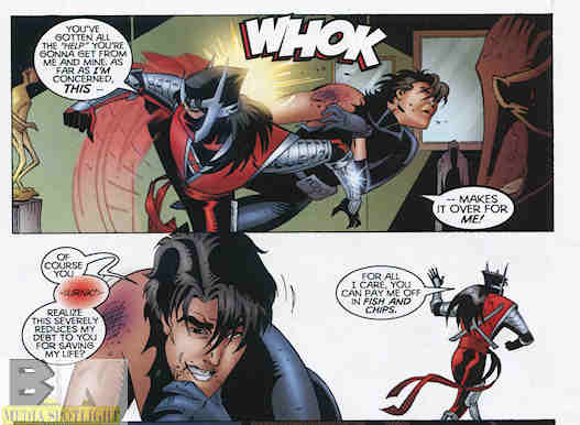 He's a ninja. Fists are too pedestrian.