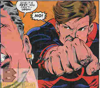 I think he's punching him for that lame earring.