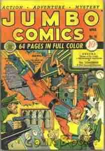 comic cover has The Lightning attacking some bad guys while hanging from their death ray or something by his legs.