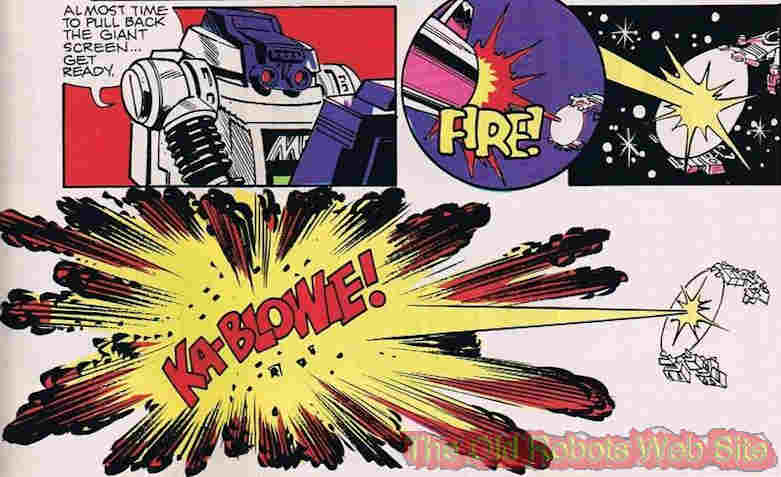 using a giant mirror to reflect the blast of a giant laser cannon.
