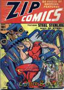 Steel Sterling battles a robot based on construction equipment. I can't tell if the woman he's trying to rescue is dead or not.